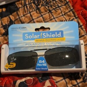 Solar Shield Polarized Clip-On Sunglasses 54 Rec 15